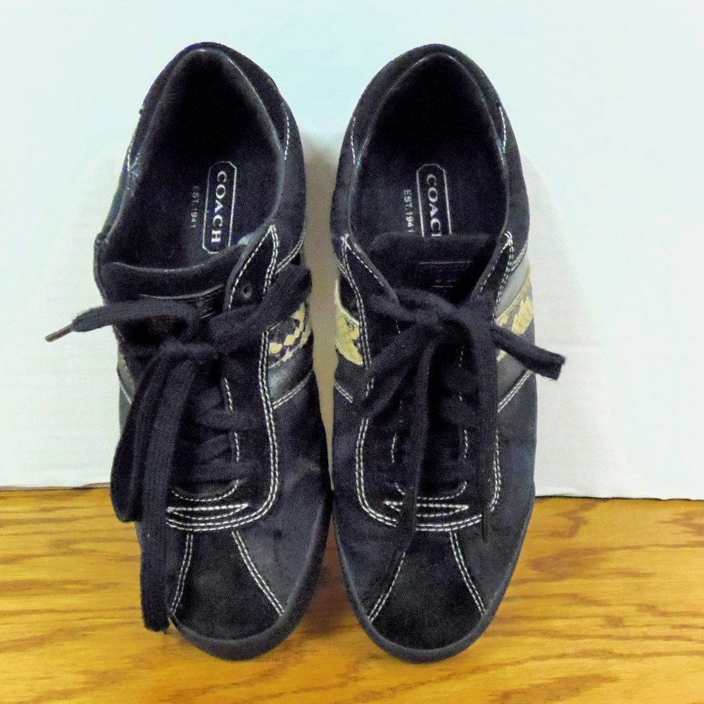 Coach Black Snakeskin  " Mable"  Signature Shoes